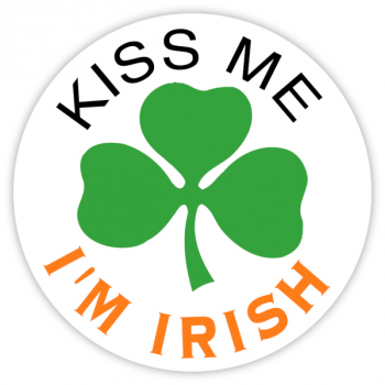 Aufkleber rund, "Kiss Me I'M Irish"